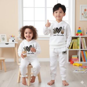 এলিগেন্ট স্টাইলিশ বেবি হুডি সেট – নরম ও আরামদায়ক শিশুদের পোশাক