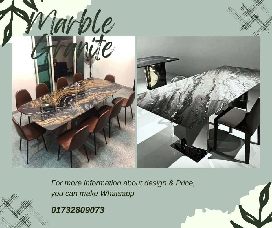 Luxury Marble Granite Table Top for Dining Room – Bangladesh