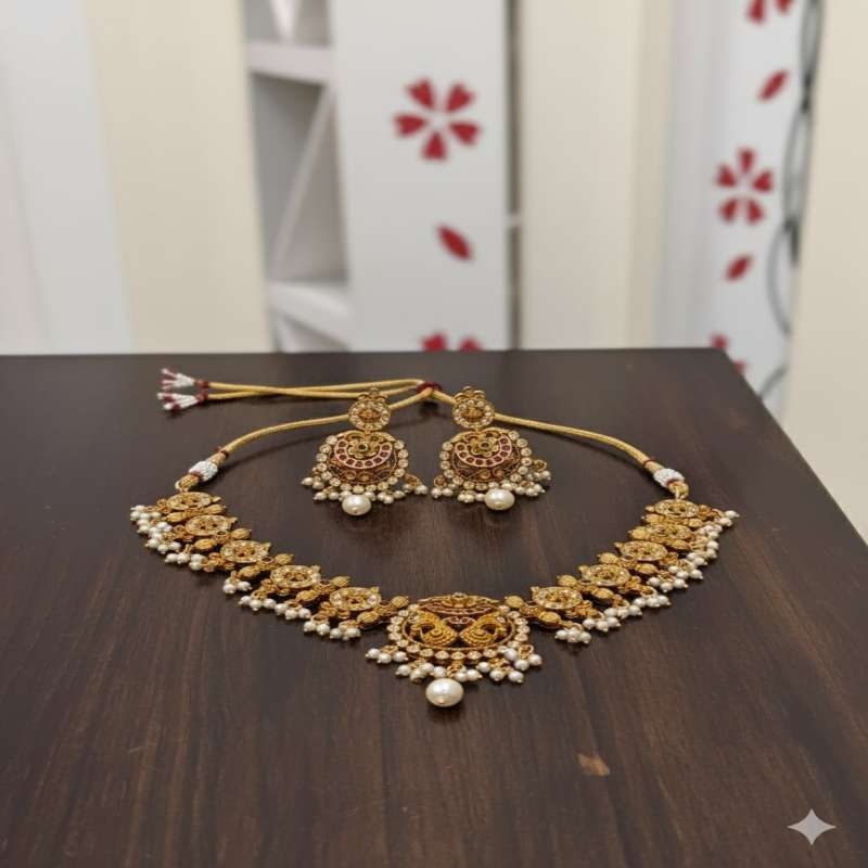 Gold-Plated South Indian Necklace - Image 5
