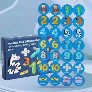 Numbers find different game for kids – educational number recognition and matching puzzle toy